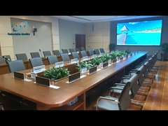 구즈넥 마이크가 장착된 전동 개폐식 모니터